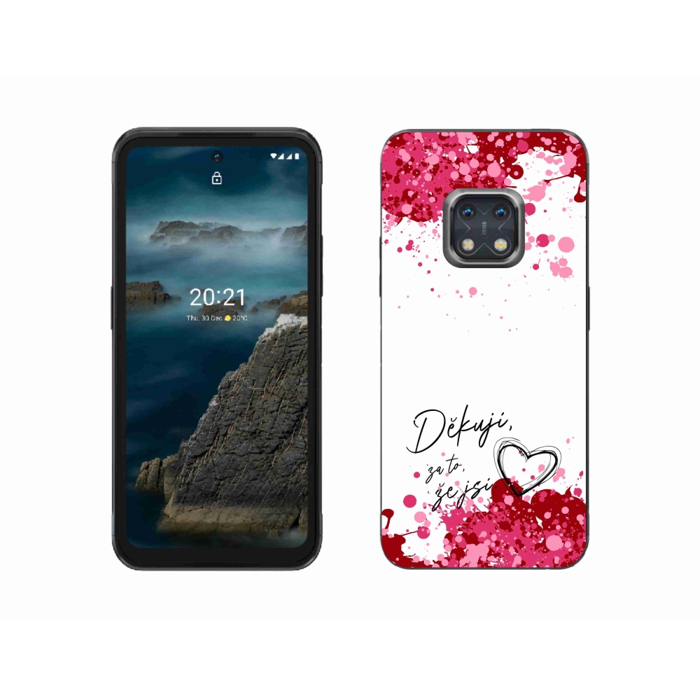 Gélový kryt mmCase na Nokia XR20 - zamilovaný text 2 biele pozadie