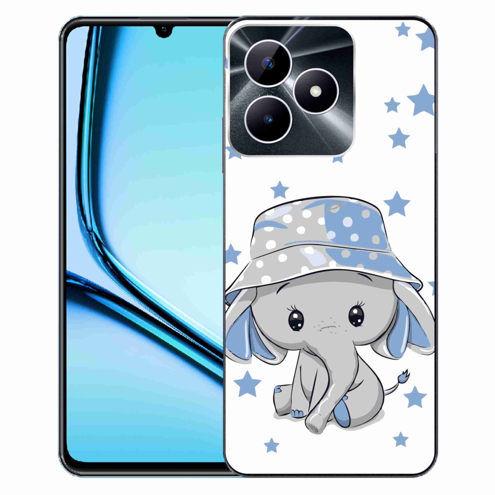 Gélový kryt mmCase na Realme Note 50 - modrý slon