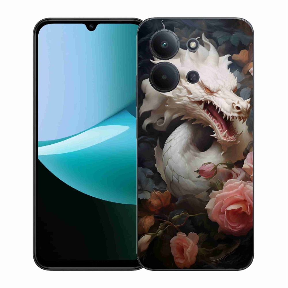 Gélový kryt mmCase na Xiaomi Redmi 15C 4G (171mm)/Poco C85 4G (171mm) - biely drak