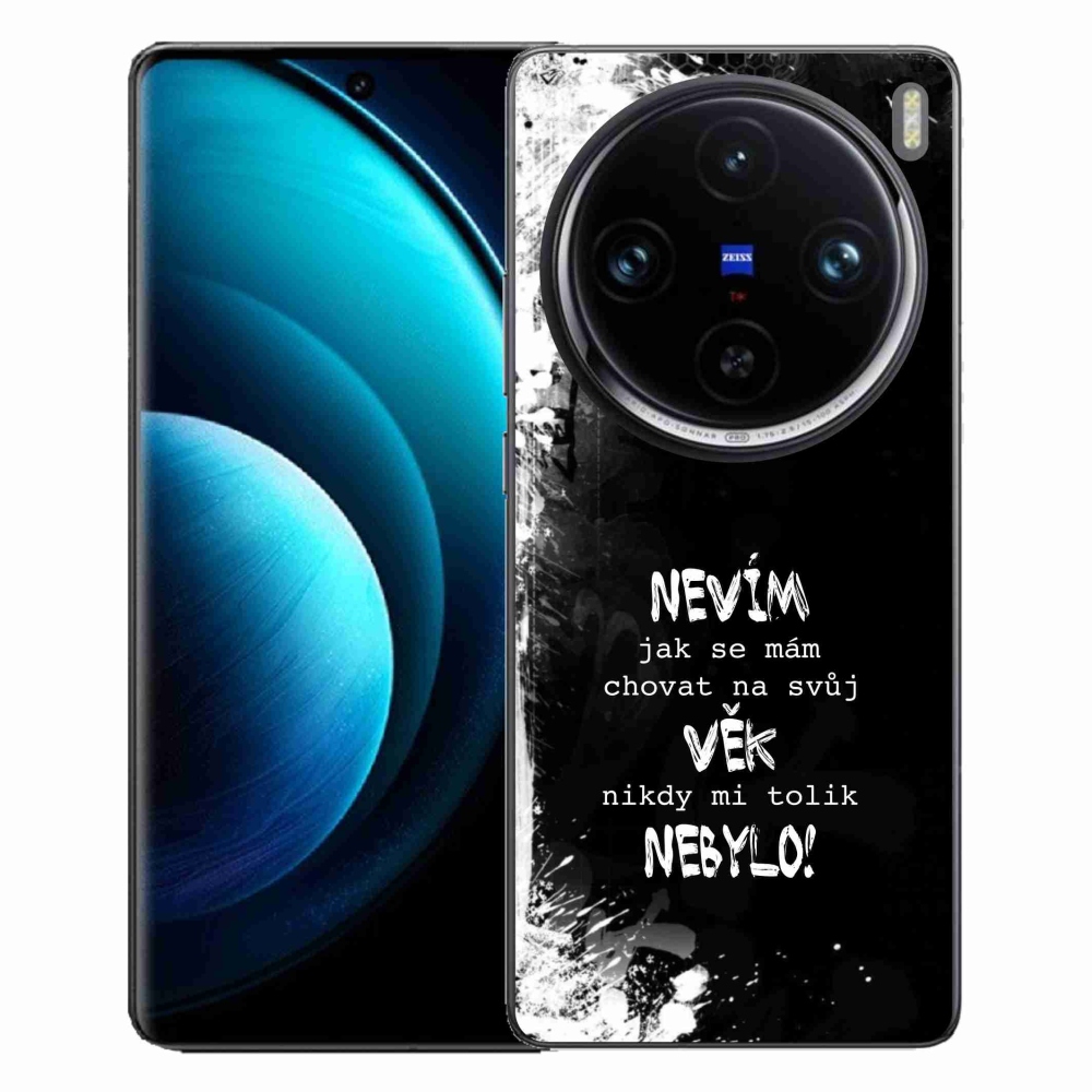 Gélový kryt mmCase na Vivo X100 Pro 5G - vtipný text 14 čierne pozadie