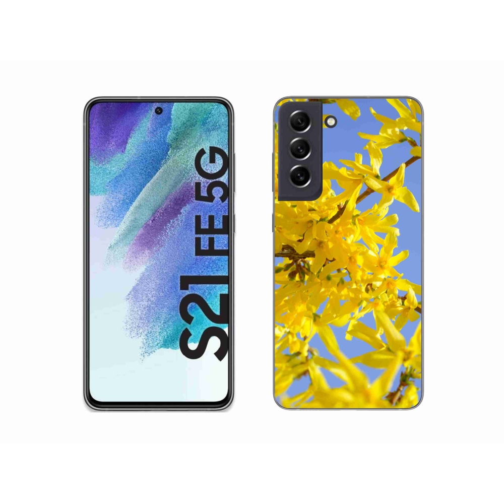 Gélový kryt mmCase na Samsung Galaxy S21 FE 5G - žlté kvety