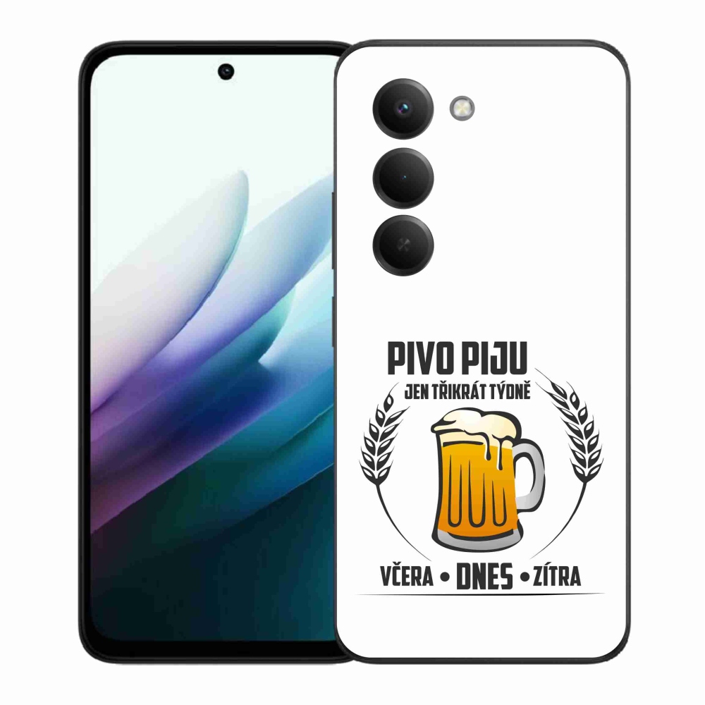 Gélový kryt mmCase na Xiaomi Redmi 15 4G/5G (171mm) - pivný motív biele pozadie