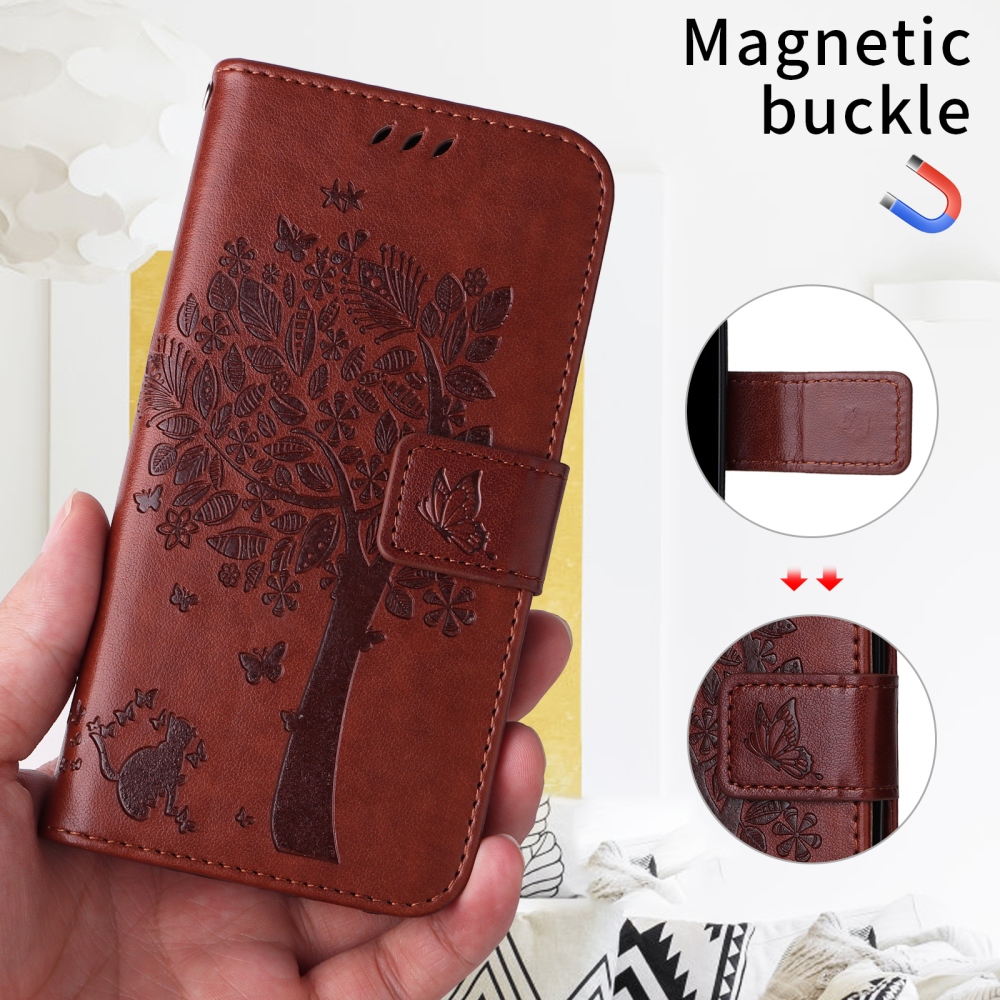 Trees knižkové púzdro na Xiaomi Poco F7 5G - hnedé