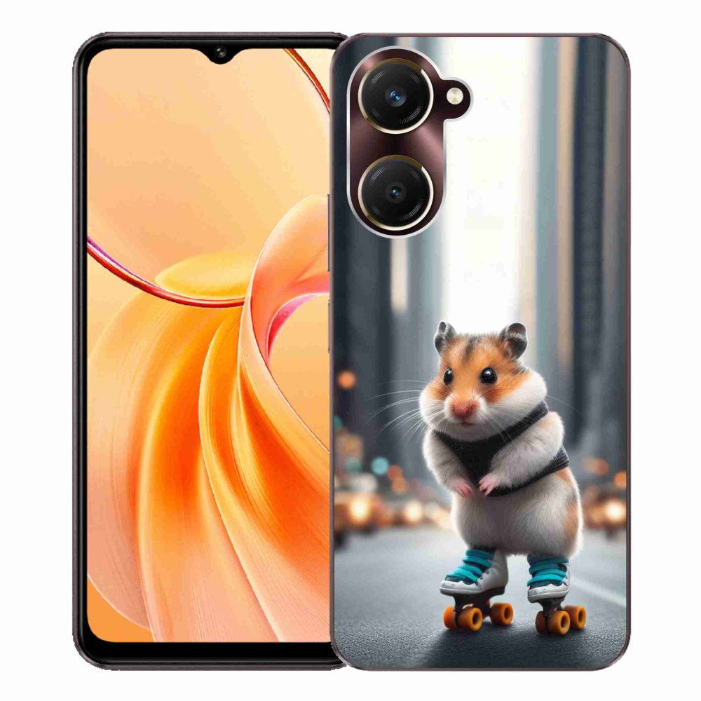 Gélový kryt mmCase na Vivo Y28s 5G - škrečok na korčuliach