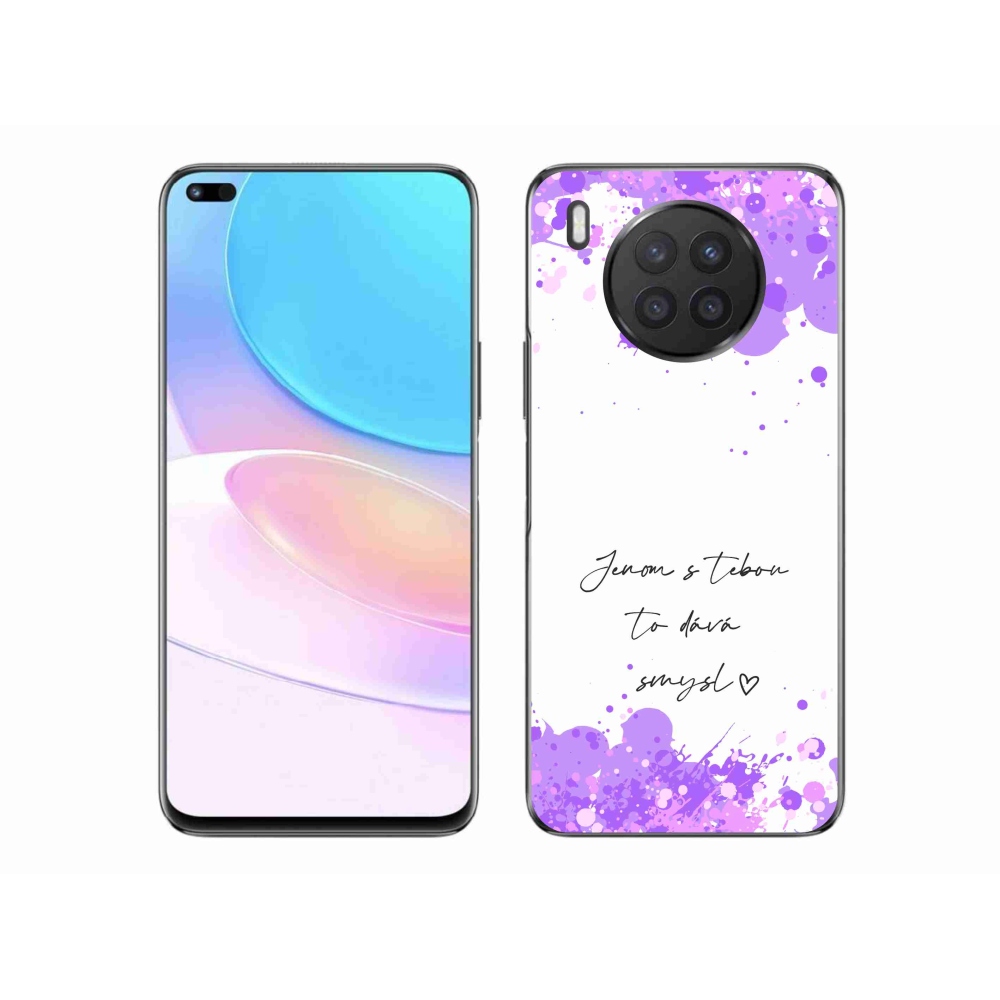 Gélový kryt mmCase na Huawei Nova 8i - zamilovaný text biele pozadie