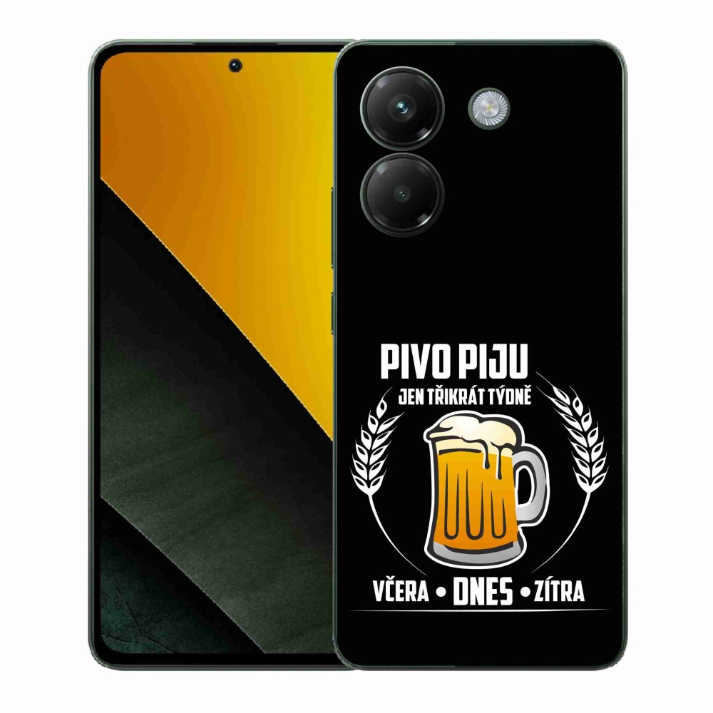 Gélový kryt mmCase na Xiaomi Poco M7 Pro 5G - pivný motív čierne pozadie