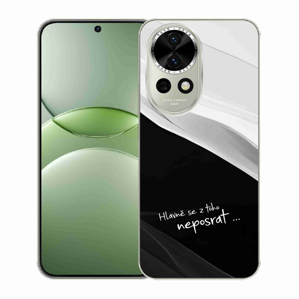 Gélový kryt mmCase na Huawei Nova 13 5G - vtipný text 13 čiernobiele pozadie