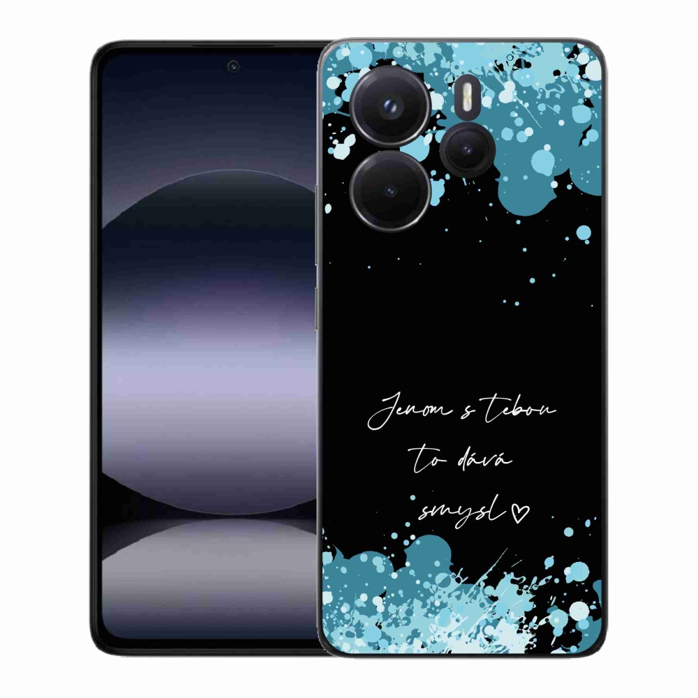 Gélový kryt mmCase na Xiaomi Redmi Note 14 - zamilovaný text čierne pozadie