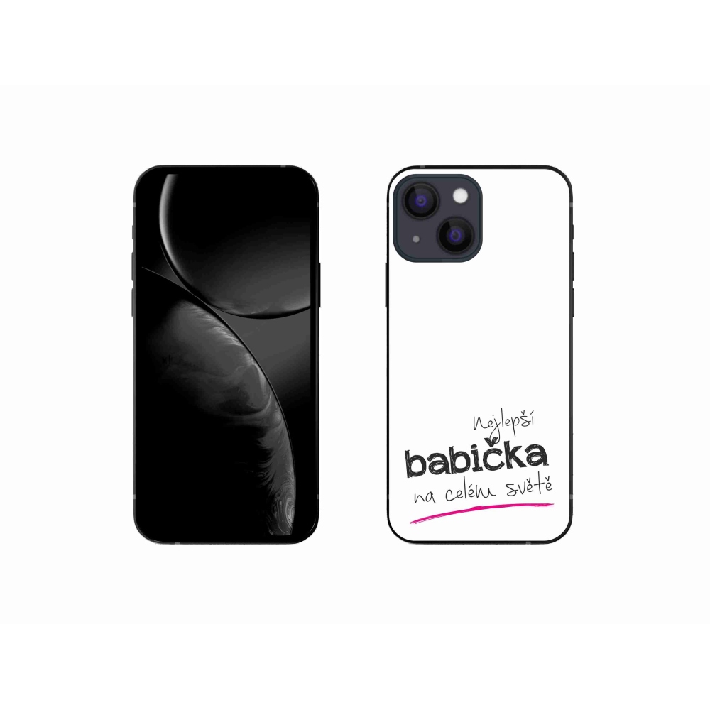 Gélový kryt mmCase na iPhone 13 mini 5.4 - najlepšia babička 4 biele pozadie