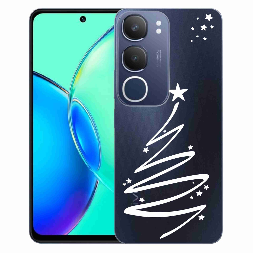 Gélový kryt mmCase na Vivo Y19s - biely stromček na priehľadnom pozadí