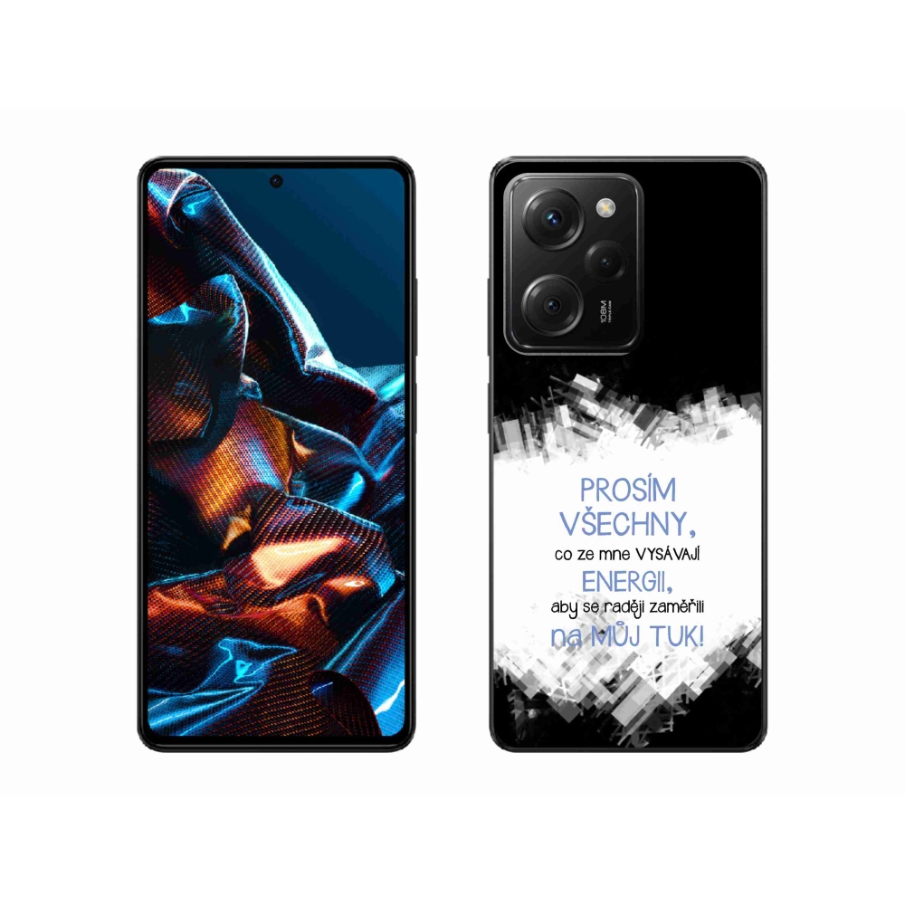 Gélový kryt mmCase na Xiaomi Poco X5 Pro 5G - vtipný text 1 modrý