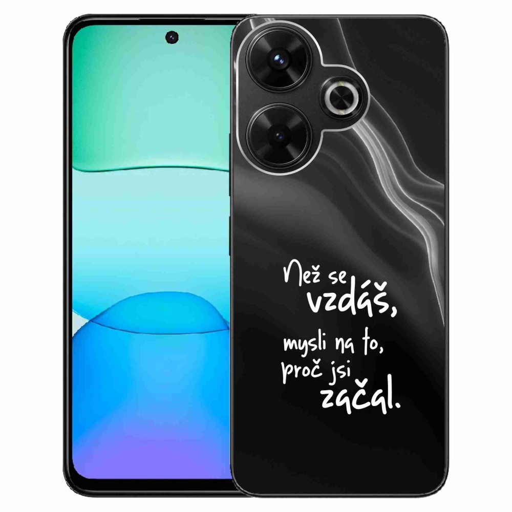 Gélový kryt mmCase na Xiaomi Redmi 13 4G/Poco M6 4G - citát 2 čierne pozadie