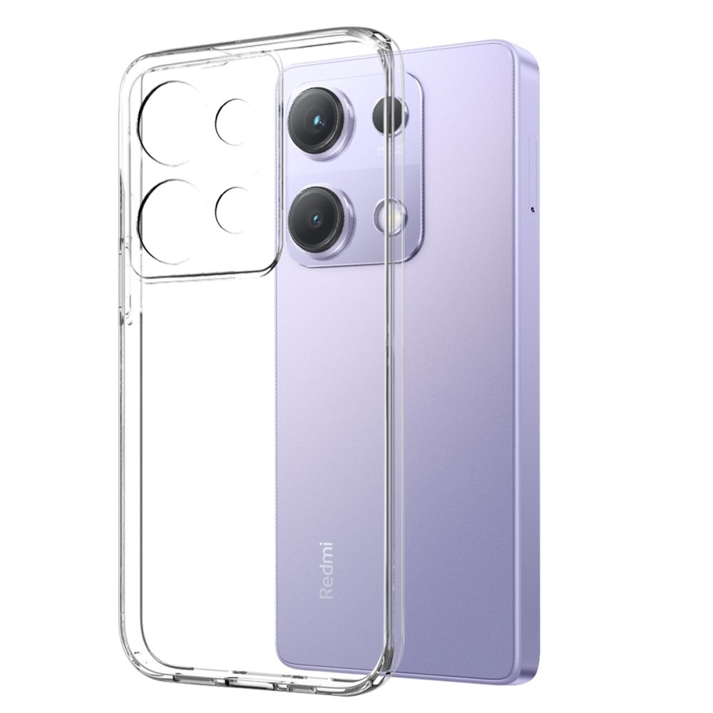 NORTHJO priehľadný gélový obal + tvrdené sklo na Xiaomi Redmi Note 14S - priehľadný