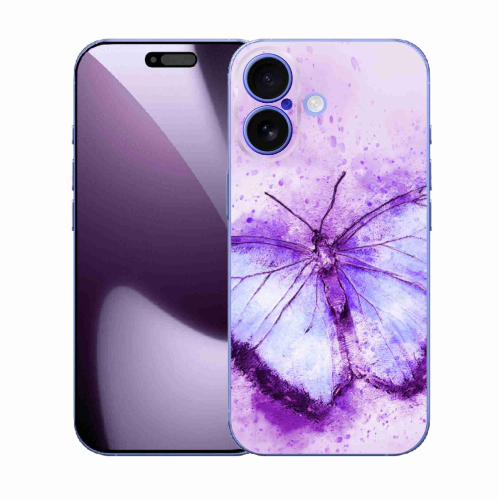 Gélový kryt mmCase na iPhone 17 - fialový motýľ