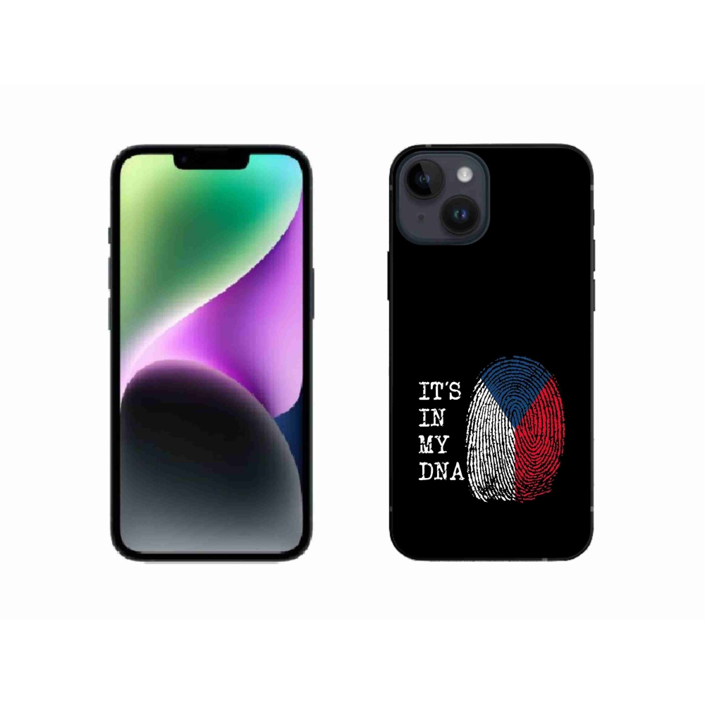 Gélový kryt mmCase na iPhone 14 - vlajka odtlačok prsta čierne pozadie