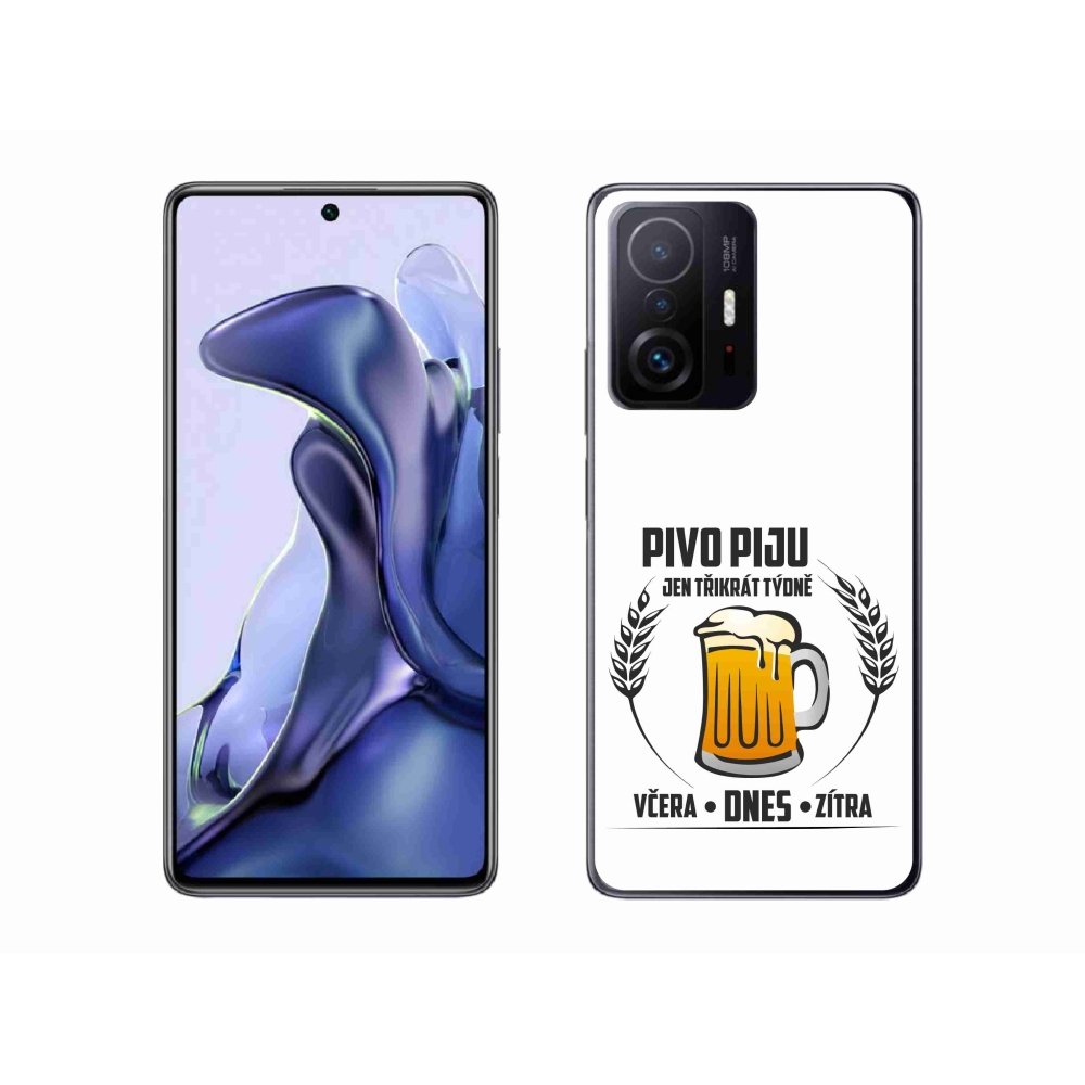 Gélový kryt mmCase na Xiaomi 11T - pivný motív biele pozadie