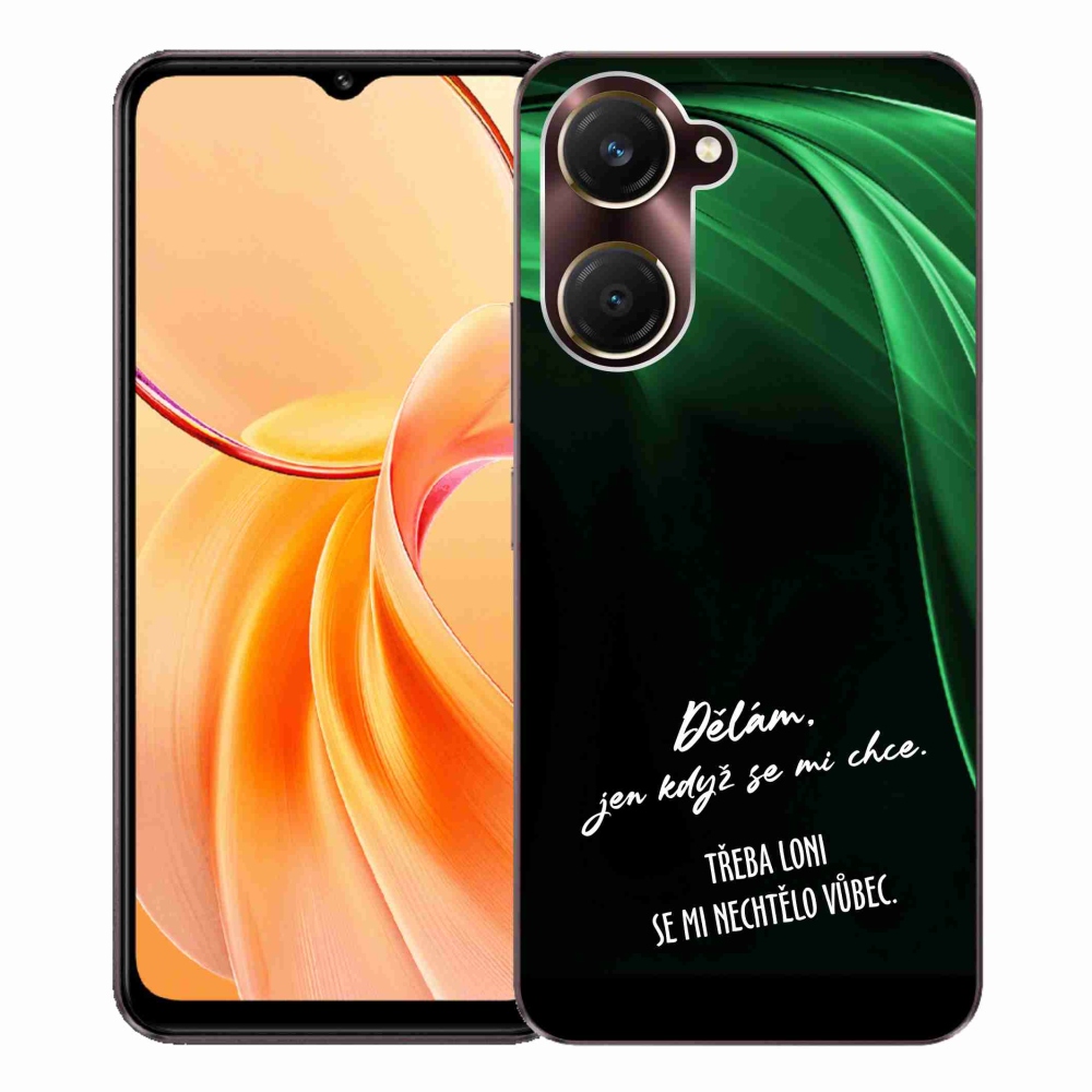 Gélový kryt mmCase na Vivo Y28s 5G - vtipný text 12 čierne pozadie