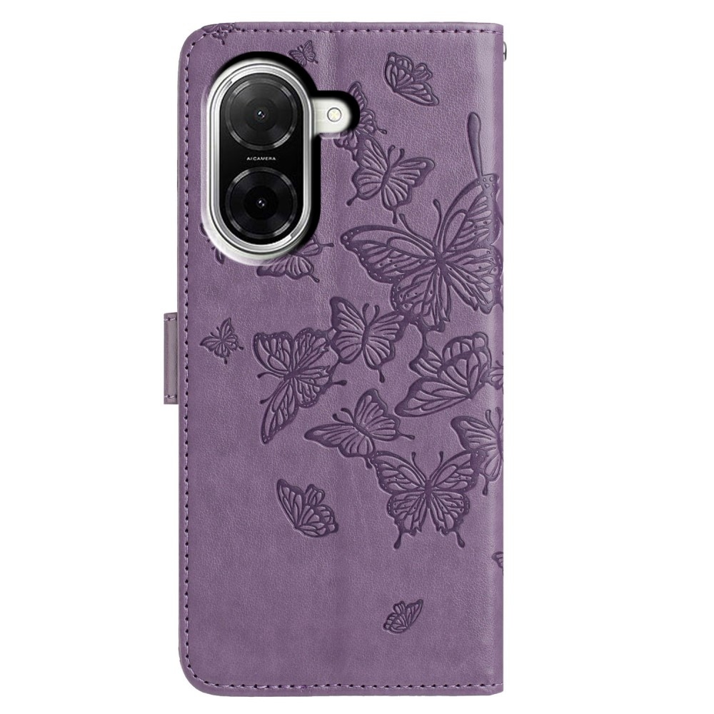 Floral Butterfly knižkové puzdro na Xiaomi Redmi A5 (171.7x77.8x8.3mm) - fialové