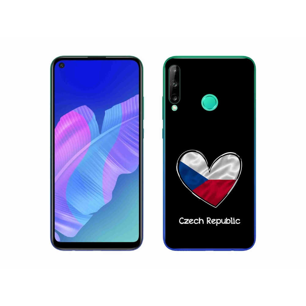 Gélový kryt mmCase na Huawei P40 Lite E - vlajka srdca čierne pozadie