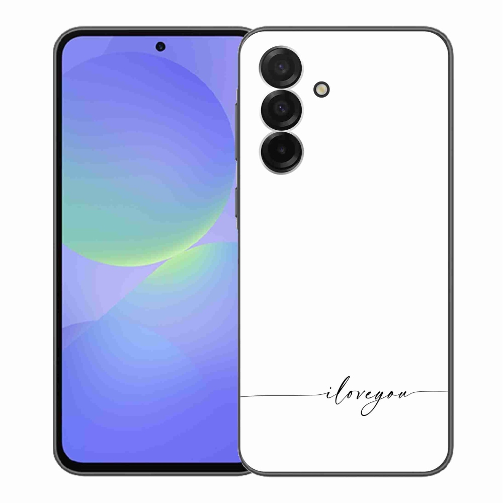 Gélový kryt mmCase na Samsung Galaxy A36 5G - I love you biele pozadie