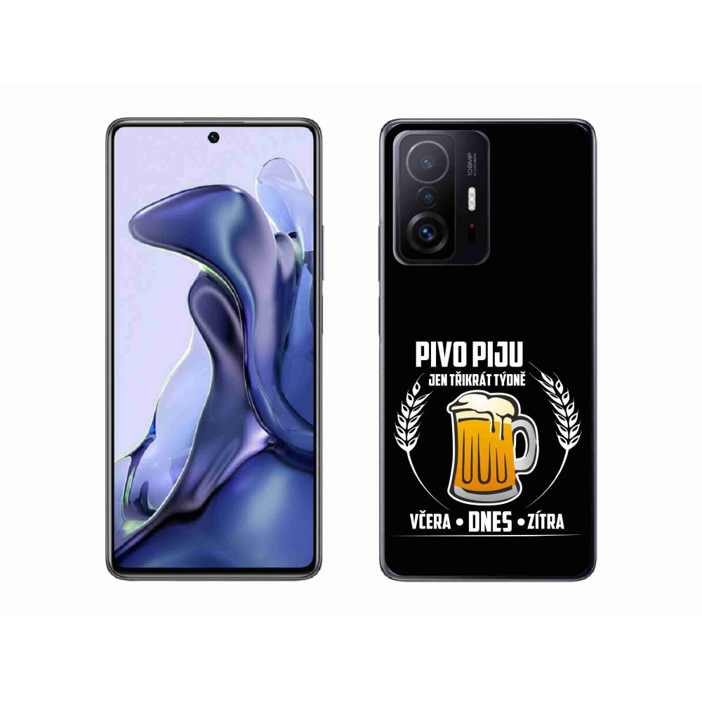 Gélový kryt mmCase na Xiaomi 11T Pro - pivný motív čierne pozadie