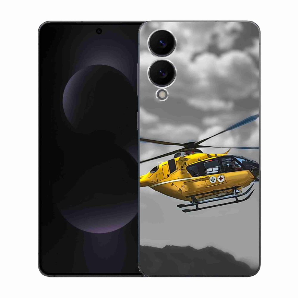 Gélový kryt mmCase na Samsung Galaxy S25 Edge - žltá helikoptéra