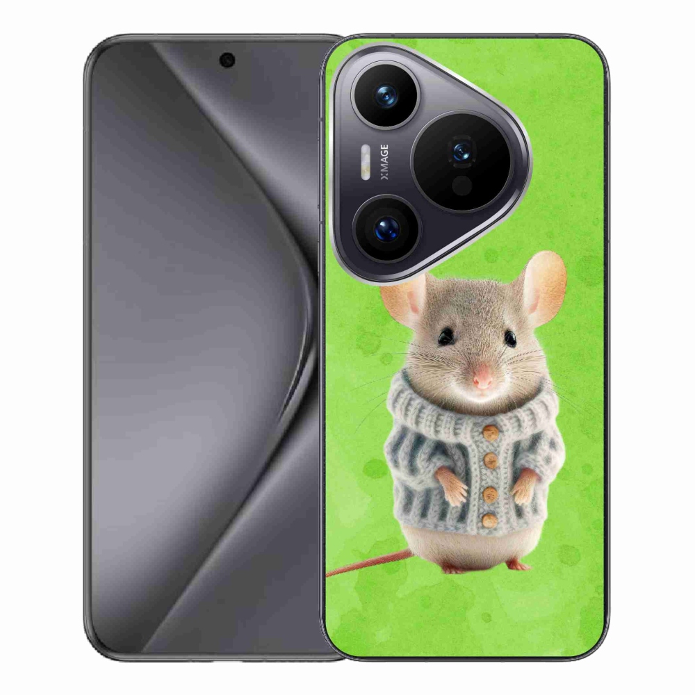 Gélový kryt mmCase na Huawei Pura 70 Pro - myška vo svetri