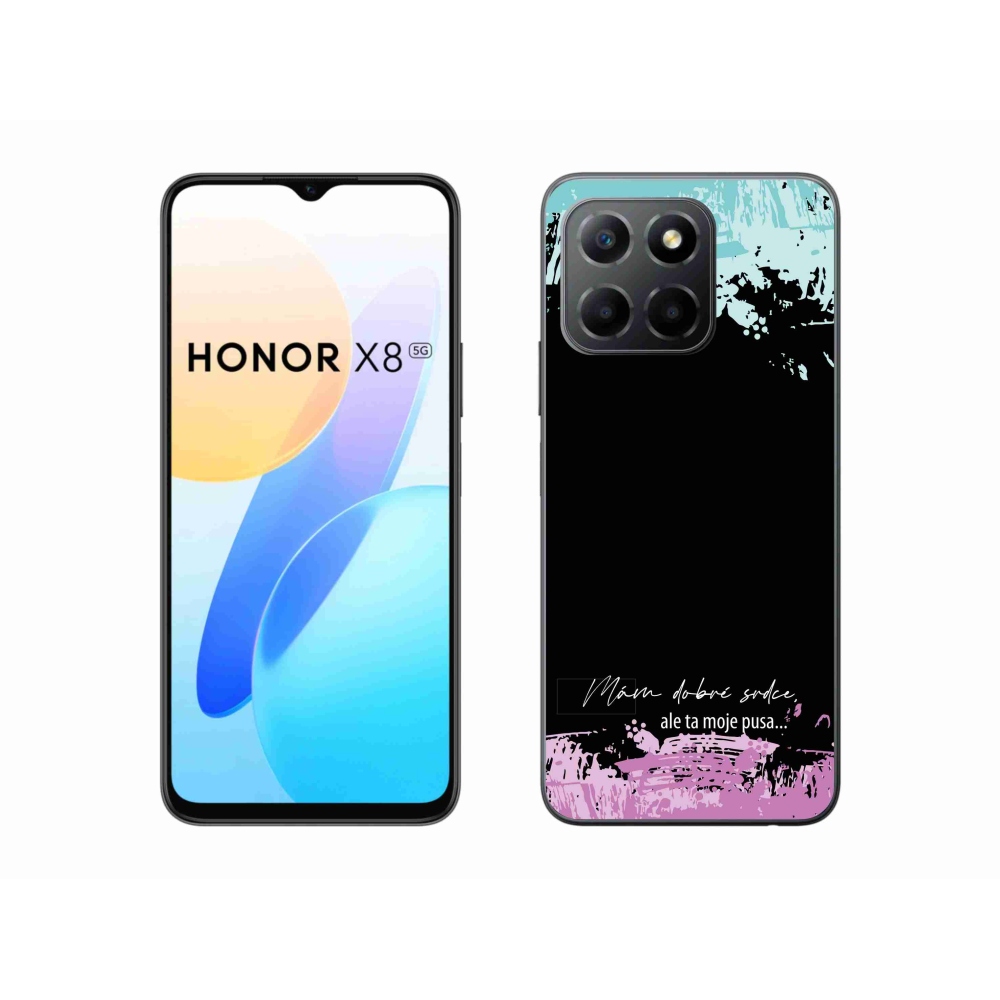 Gélový kryt mmCase na Honor X8 5G/Honor 70 Lite 5G - vtipný text 3 čierne pozadie