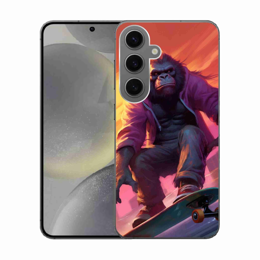 Gélový kryt mmCase na Samsung Galaxy S24 - gorila na skateboarde