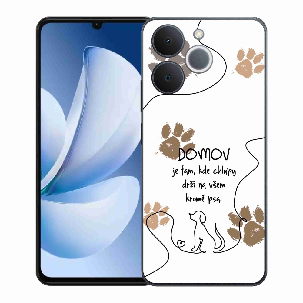 Gélový kryt mmCase na Realme Note 70T - psí motív biele pozadie