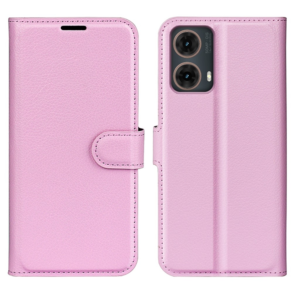 Litchi knižkové púzdro na Motorola Moto G85 5G - ružové