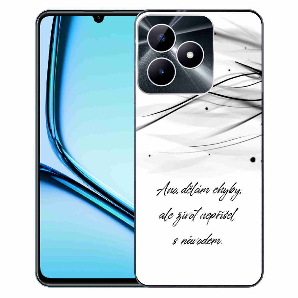 Gélový kryt mmCase na Realme Note 50 - citát biele pozadie