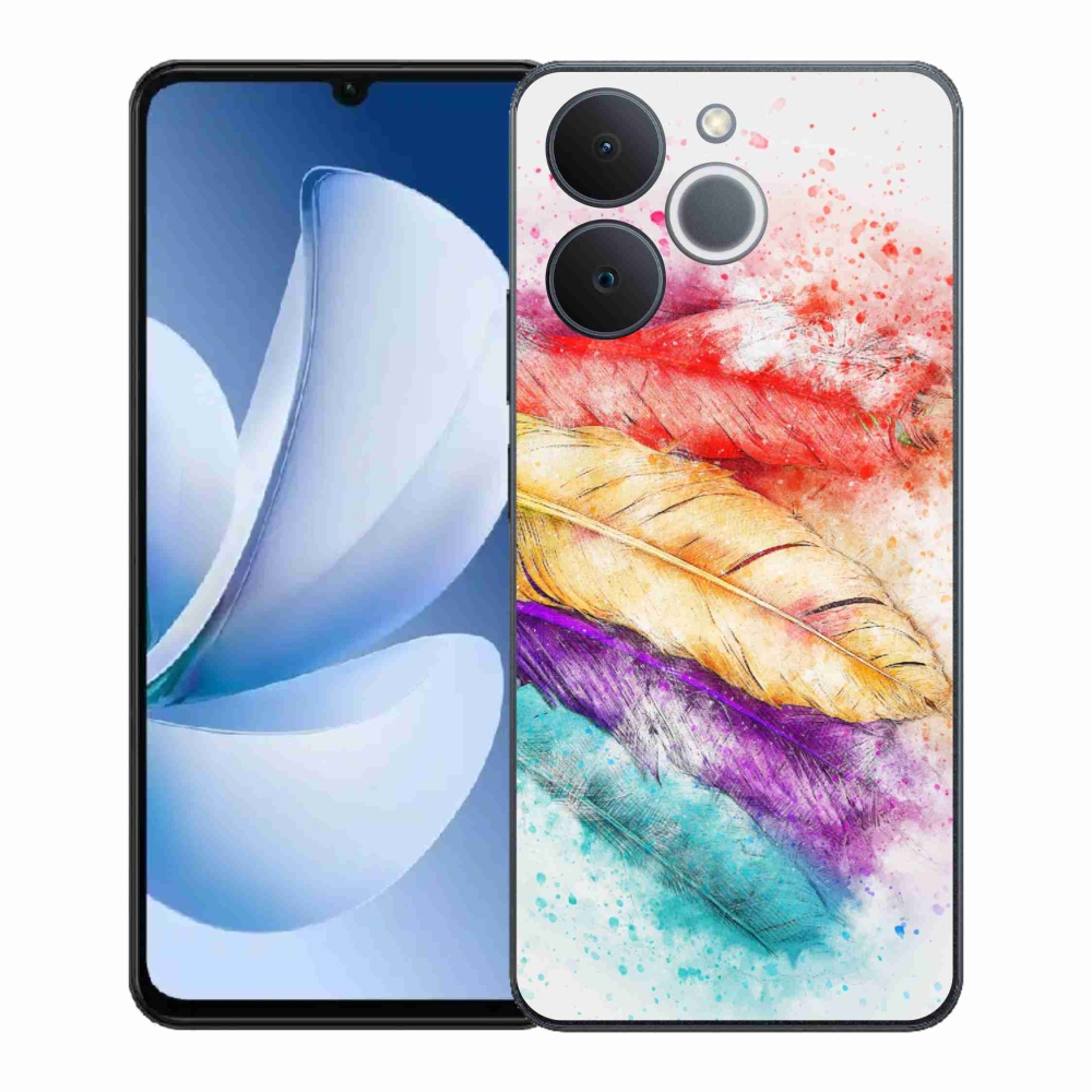 Gélový kryt mmCase na Realme Note 70T - farebné perie