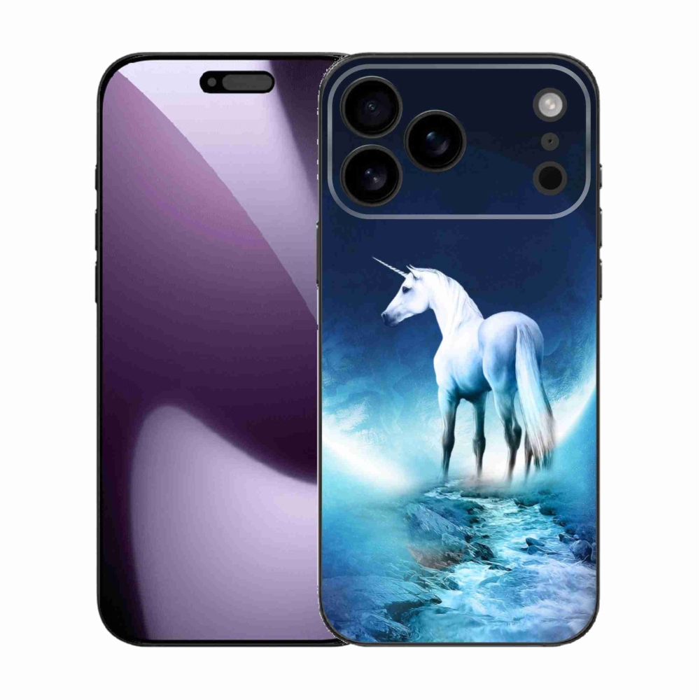 Gélový kryt mmCase na iPhone 17 Pro Max - biely jednorožec