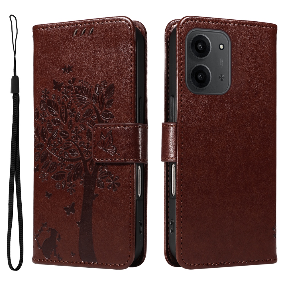 Trees knižkové púzdro na Xiaomi Redmi 15C 4G/5G (173mm) - hnedé