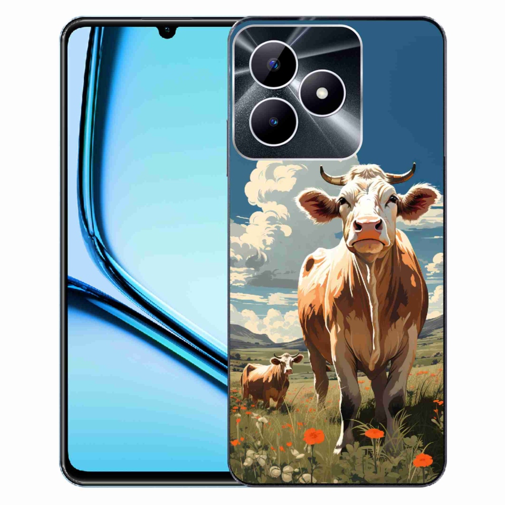 Gélový kryt mmCase na Realme Note 50 - kravy na lúke