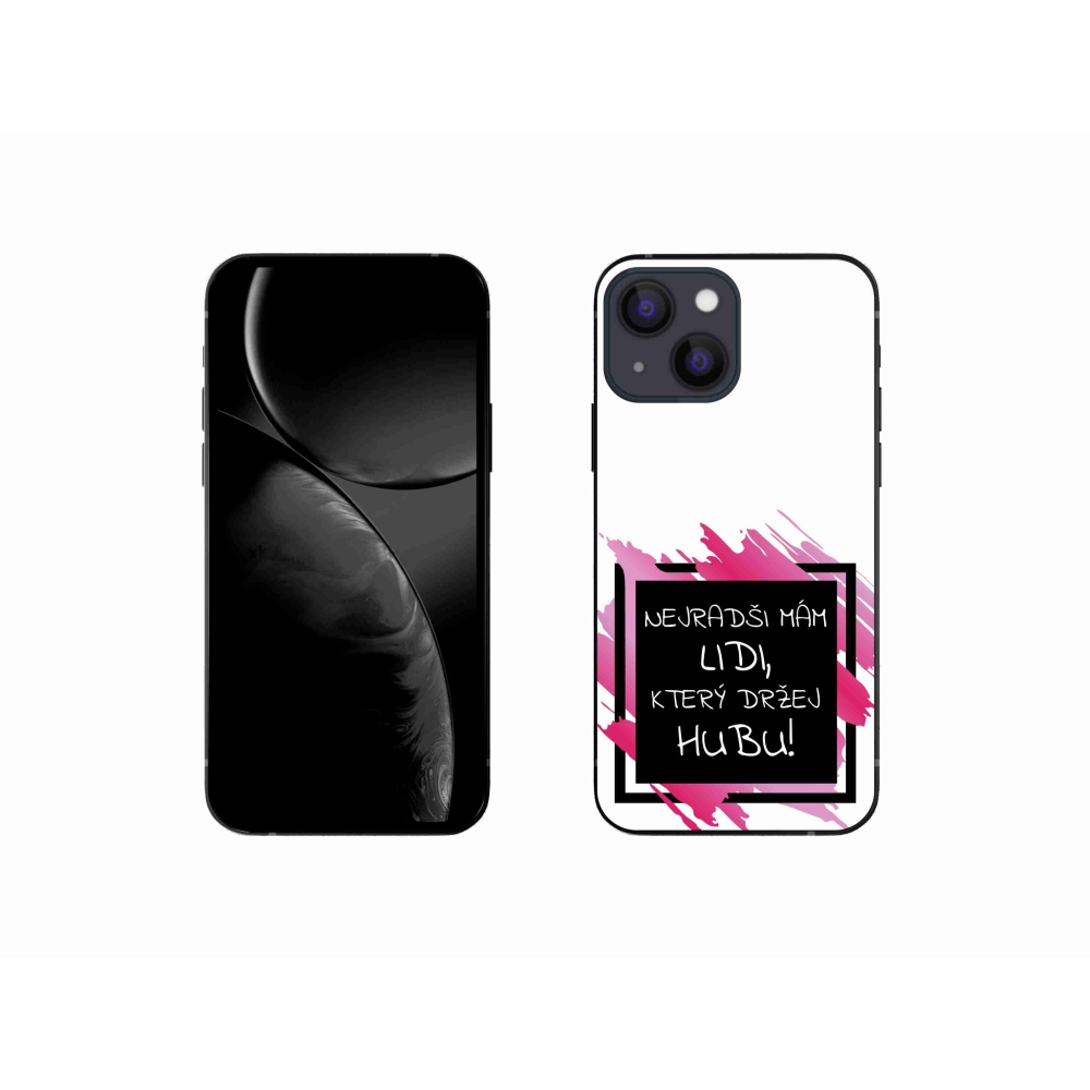 Gélový kryt mmCase na iPhone 13 mini 5.4 - vtipný text 7 čiernobiele pozadie