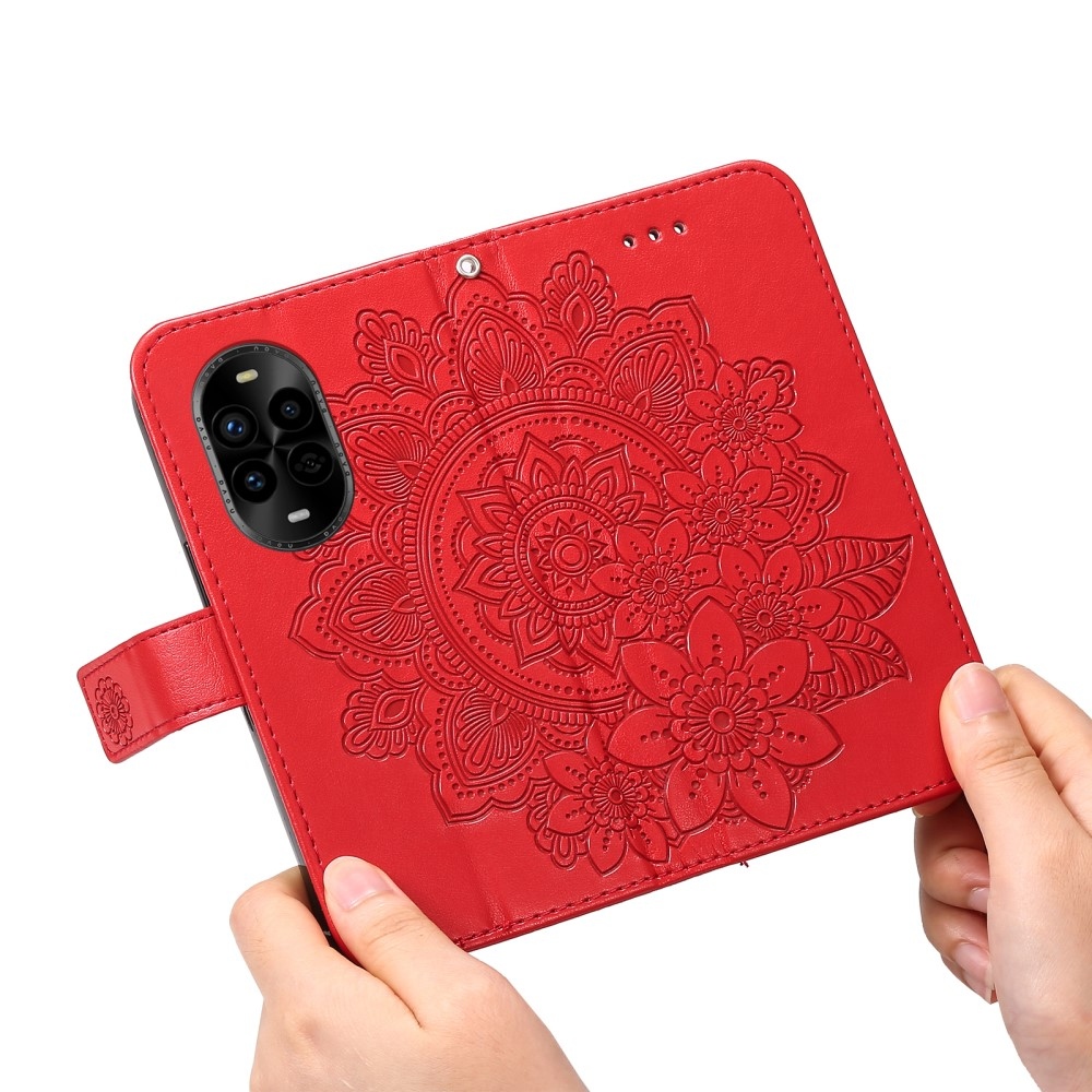 Mandala knižkové puzdro na Huawei Nova 13 Pro 5G - červené