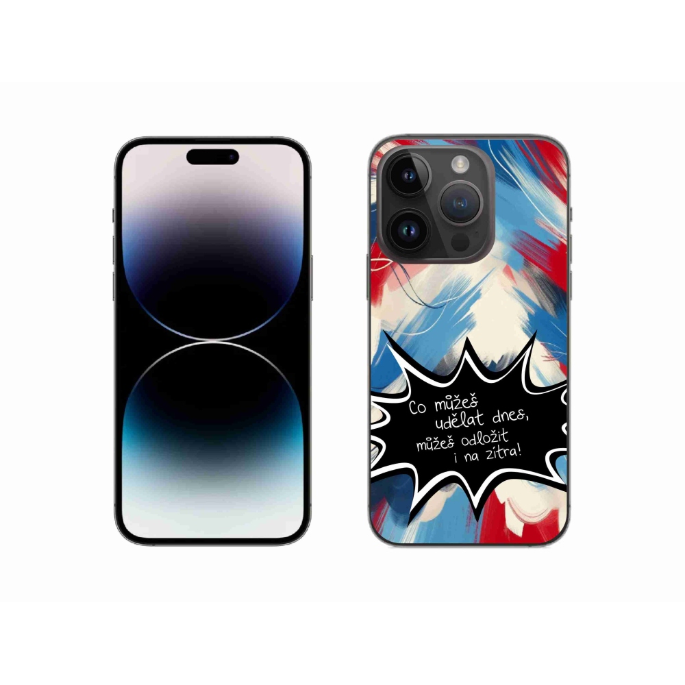Gélový kryt mmCase na iPhone 14 Pro 6.1 - vtipný text 9 čierne pozadie