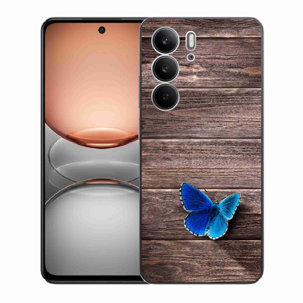 Gélový kryt mmCase na Realme C75 - modrý motýľ 1