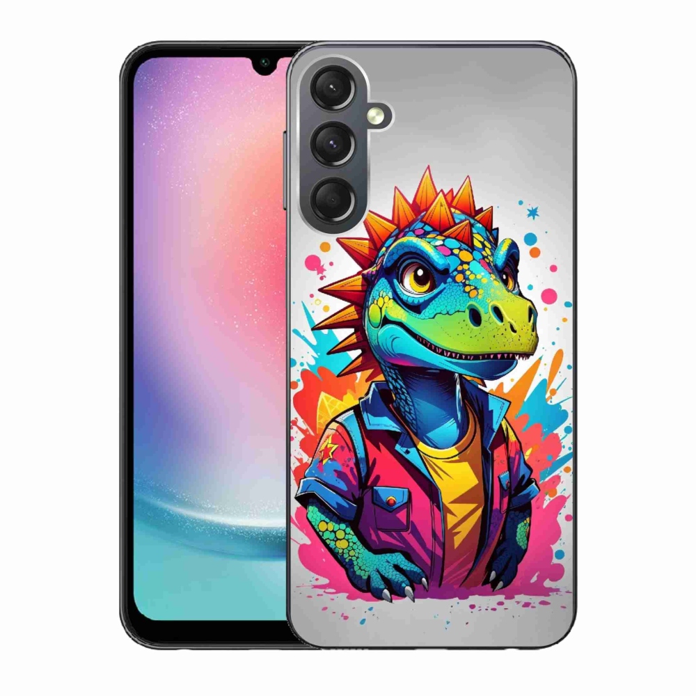 Gélový kryt mmCase na Samsung Galaxy A24 - farebný dinosaurus