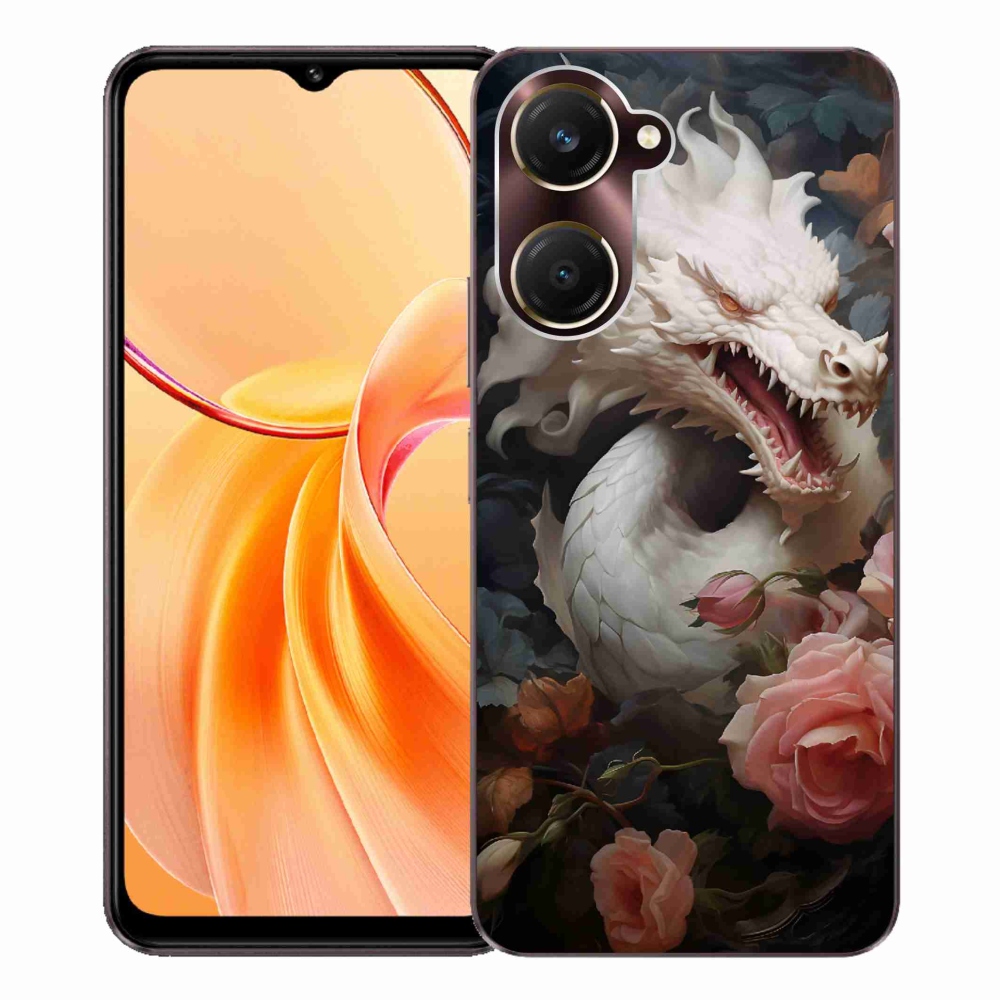 Gélový kryt mmCase na Vivo Y28s 5G - biely drak
