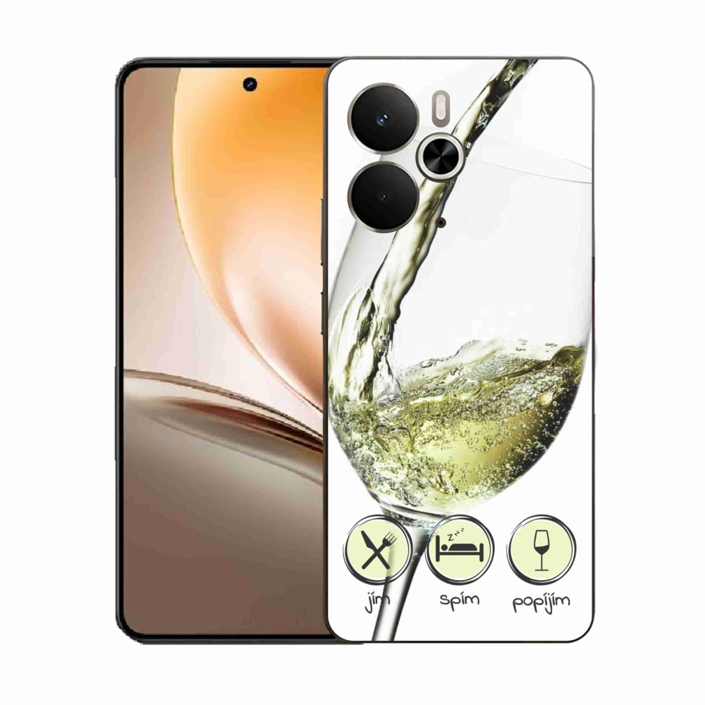 Gélový kryt mmCase na Realme 14 5G - pohár vína bielej