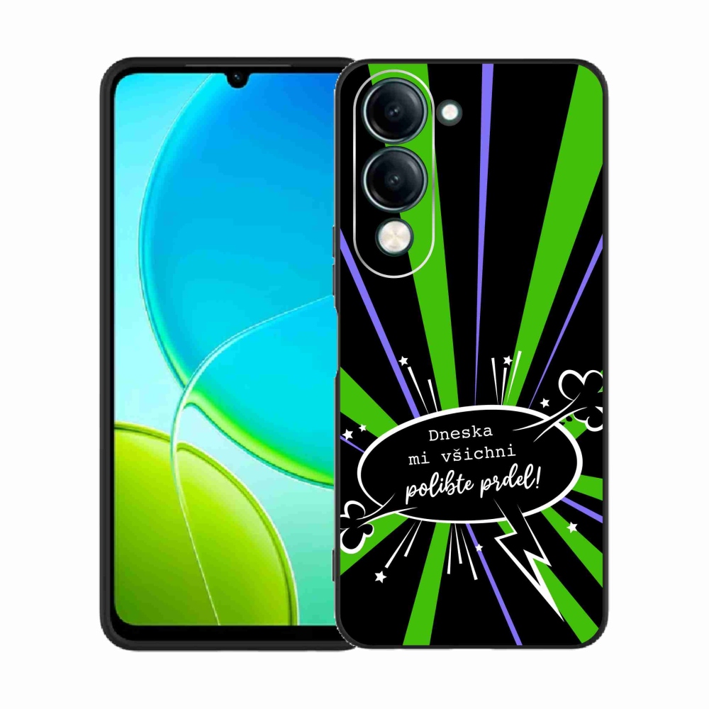 Gélový kryt mmCase na Vivo Y29s 5G - vtipný text 15 čierne pozadie