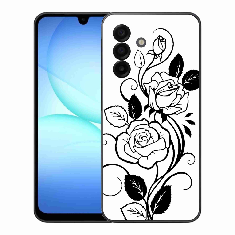 Gélový kryt mmCase na Samsung Galaxy A17 5G - čiernobiela ruža