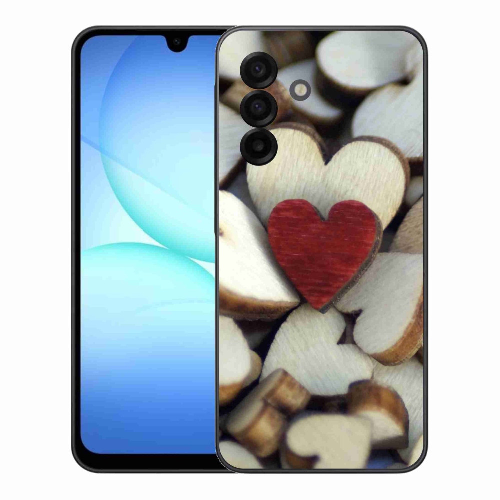 Gélový kryt mmCase na Samsung Galaxy A17 4G/5G - gravírované červené srdce