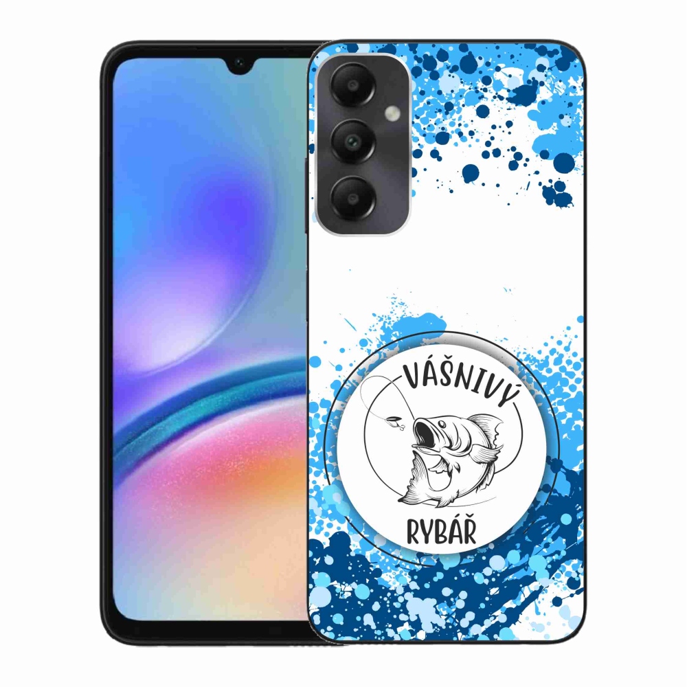 Gélový kryt mmCase na Samsung Galaxy A05s - vášnivý rybár biele pozadie