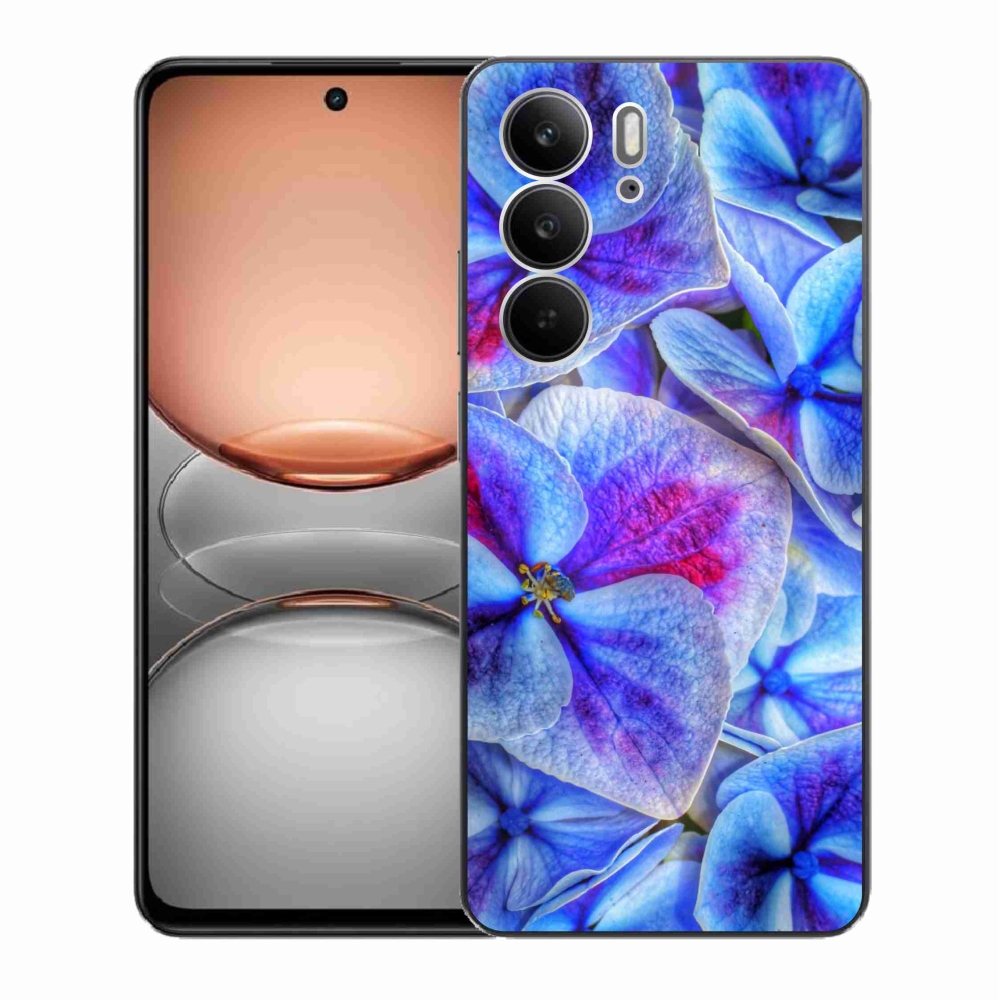 Gélový kryt mmCase na Realme C75 - modré kvety 1