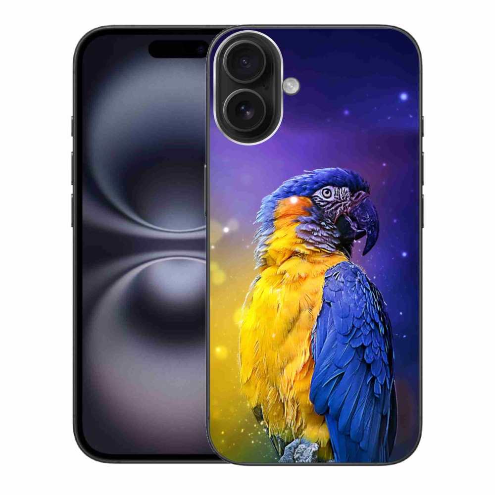 Gélový obal mmCase na iPhone 16 Plus - papagáj ara 1