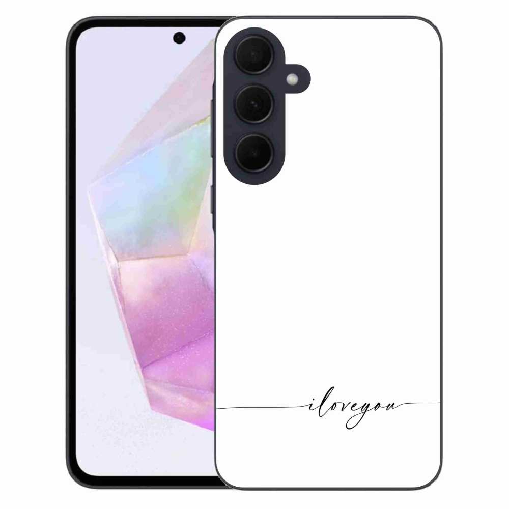 Gélový kryt mmCase na Samsung Galaxy A35 5G - I love you biele pozadie